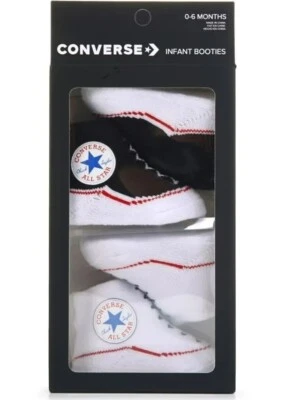 Pack de 2 botines bebé bebé Converse (blanco y negro, 0-6 meses) Foto 1 de 4