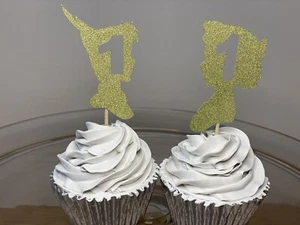 36Pcs Cupcake Topper Party Decor Multicolor Peter Pan Wendy Age Birthday Glitzy - Foto 1 di 12