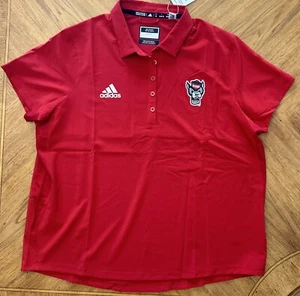 Adidas NC State Wolfpack Polo Women's Size 2XL Stadium Coaches Red Logo - Picture 1 of 4