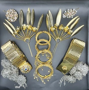 Thai Traditional Women’s Costume Jewelry Wedding-Belts, Hair Pins, Bracelets - Picture 1 of 10