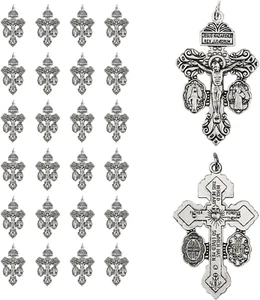 24 Pcs Pardon Crucifix for Rosary Making Supplies,Rosary Crosses Parts St Benedi - Picture 1 of 12