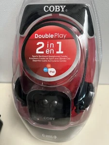 COBY CV232 Sports Double Play 2 in 1  Headphones With Earbuds - Picture 1 of 2