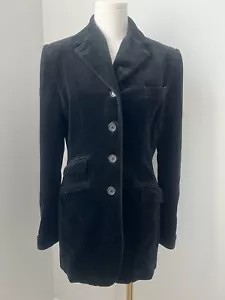 Ralph Lauren Women’s Preppy Black Velour Blazer Riding Jacket Size 6 - Picture 1 of 7