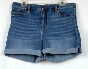 Pantalones Cortos de Jean Calvin Klein Medianos Azul Elastizados Puños Denim Tiro Alto 14 - Imagen 1 de 2
