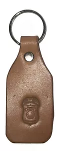 Leather POLICE Job Oblong Key Chain Ring Handmade - Bild 1 von 2