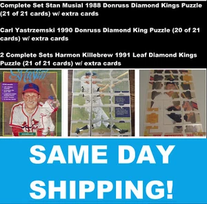 Stan Musial 1988 Carl Yastrzemski 1990 Donruss Harmon Killebrew 1991 Leaf Puzzle - Picture 1 of 2