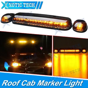 3PC LED Top Cab Roof Marker Clearance Light For Chevy Silverado GMC Sierra 02-07 - Picture 1 of 14