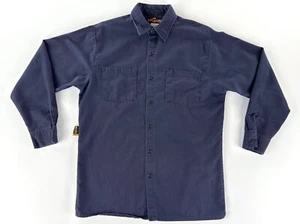 BIG BILL Shirt Mens Large Blue Button Up Work Wear Mechanic Flame Retardant FR - Picture 1 of 9