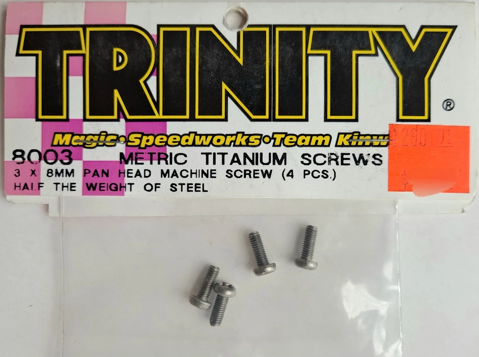 Trinity M3 x 8mm Titanium Pan Head Machine Screws (4 pcs) 8003 - Image 1 of 1