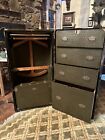 Antique Cushioned-Top Wardrobe  Steamer Trunk 1920?Svintage-GreenWheary Weeks