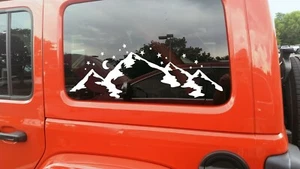 Mountains Moon Scene Vinyl Decal V5 | RV Camper Graphics | Die Cut Sticker - Picture 1 of 5