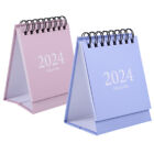  2 Pcs 2024 Desk Calendar Calendars Standing Mini Lotus Color