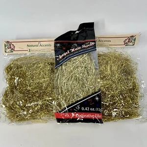Caja de regalo metálica DORADA para pelo de ángel triturada cesta de Pascua relleno 2 OZ - Imagen 1 de 1