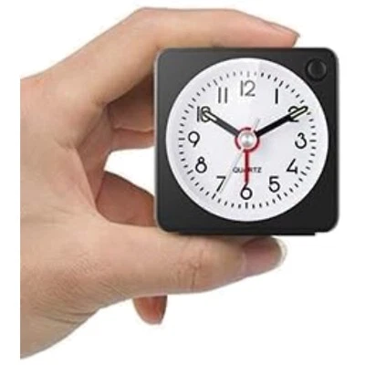 Mini Wecker analog, Reisewecker, Schlummerfunktion, Licht, lautlos, kompakt, ... - Bild 1 von 4