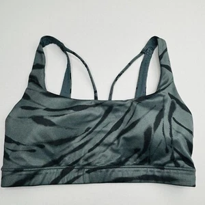 Athleta Sport Bra Medium Strappy Back Gray Athletic Removable Pads - Picture 1 of 8