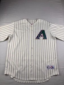 Vintage Majestic Arizona Diamondbacks Sandy Alomar #2 Jersey Size XL Pinstripe - Picture 1 of 10