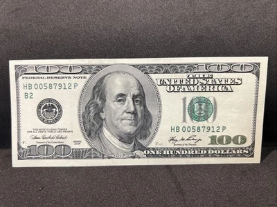 Series 2006 US One Hundred Dollar Bill Note $100 New York HB 00587912 P - Image 1 of 4