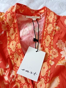 East Size 12 NWT orange cotton summer top blouse - Picture 1 of 9