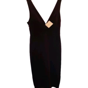 Premier Amour holiday velvet look burgundy midi plunge neckline  size 12. Read - Picture 1 of 11