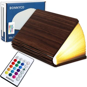Lampada Libro Led Pieghevole in Legno Con Telecomando 16 Colori E Timer. Lampada - Foto 1 di 12