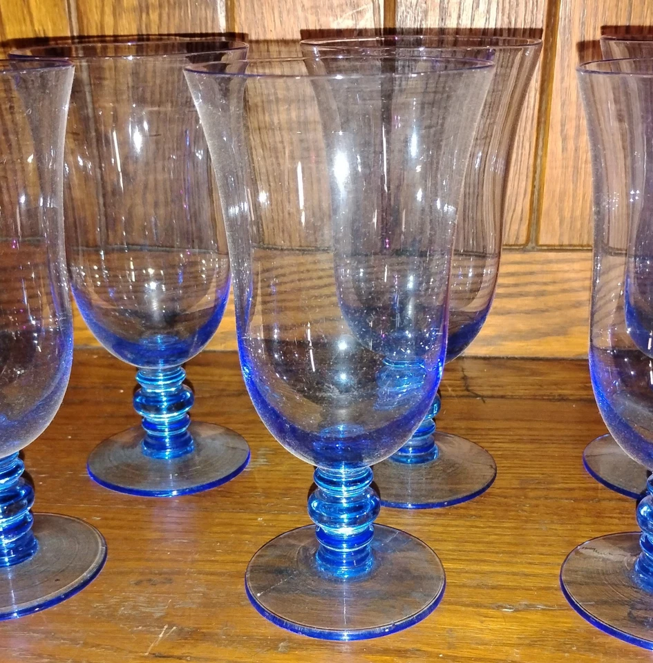 Juego de 6 hermosas copas de vino azul cristal GORHAM FANFARRIA - 6 5/8"     Foto 1 de 4