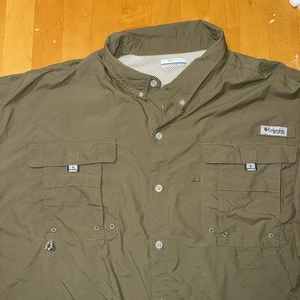 Columbia PFG Shirt Mens 4XT TALL Brown Nylon Vented Short Sleeve Omni Shade - Picture 1 of 9