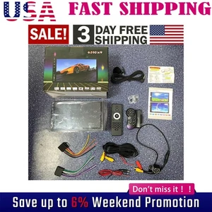 7" Car Radio Apple/Andriod Carplay BT Car Stereo Touch Screen Double 2Din+Camera - Picture 1 of 14