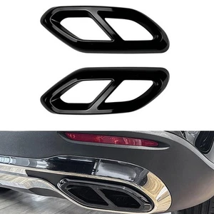 Heckstoßstangen-Auspuffrohrverkleidung Für Benz GLC X254 2023 GLC260 AMG Schwarz - Picture 1 of 1
