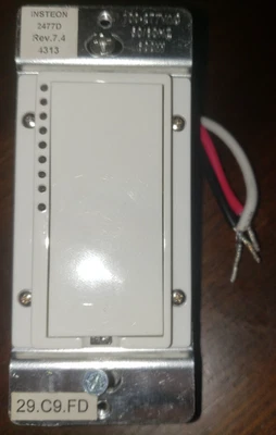 INSTEON Model 2477D Dimmer (White) 15amps With Quick Guide O/B (SCE 30y46) - Image 1 of 4