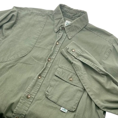 Duxbak Shooting Shirt Mens Long Sleeve Button Up Utility Pockets Green Hunting - Image 1 of 4