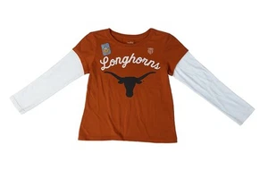 NEW Youth Kids TEXAS LONGHORNS Layered Look Long Sleeve Logo Rust Shirt Size 2T - Picture 1 of 3