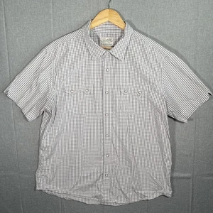 Tecovas Western Goods The Classic PEARL snap Short Sleeve White gray white XL - Picture 1 of 8