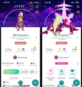 ✨ Shiny Gigantamax Toxtricity ✨ with Dark Skies Background - Pokemon Go - Picture 1 of 1