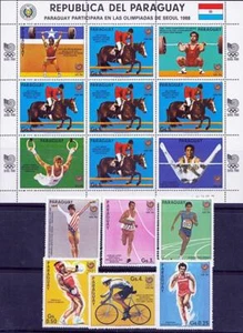 PARAGUAY 1988 SEOUL/KOREA OLYMPIC GAMES +M/S(folded) MNH GYMNASTICS CYCLING - Picture 1 of 1