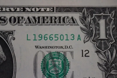 ONE DOLLAR FANCY BIRTHDAY/ANNIVERSARY NOTE  MAY 13, 1966 UNC  SN # L 19665013 A - Image 1 of 3