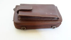 Cherokee Brand Vintage Brown Wallet Cash Coins Receipts Cell Phone Mirror Used - Picture 1 of 14