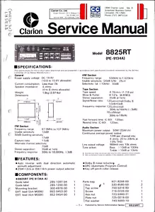 CLARION MODEL 8825RT (PE-9134A) ORIGINAL SERVICE MANUAL - Picture 1 of 1