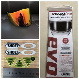 Gold red Helmet Visor For Shoei GT-Air 1 2 Neotec CNS-1 Lens Pinlock Sticker - Picture 1 of 2