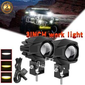 2PCS LED Spot Lights Auxiliary Headlight Driving Fog Lamps Motorcycle UTV SUV - Foto 1 di 24