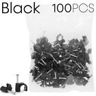 100pcs Round Cable Clips 8mm Coaxial Cord Tie Holder Speaker Wire Clip Tacks