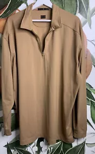 Tiger Woods Pullover Mens XL 1/4 Zip TW Collection Golf Tech Brown Long Sleeve - Picture 1 of 6