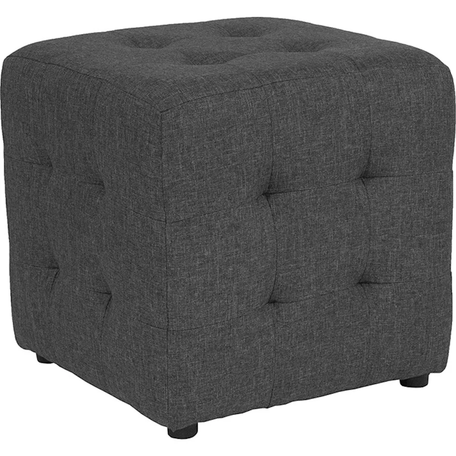 Flash Furniture Avendale Tufted Ottoman Pouf, Dark Gray Fabric - QY-S02-DGY-GG - Image 1 of 1