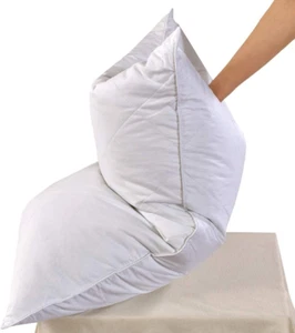 Pillow Classic Goose Feather Bed 600 Thread Count Egyptian Cotton White Queen - Picture 1 of 5