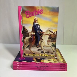 Barbie & Friends Book Club Books Lot of 5 Hardcover Pink Grolier Vintage 1998 - Picture 1 of 18