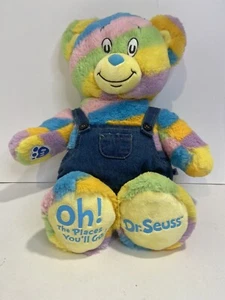 Build A Bear Dr SEUSS Oh The Places You’ll Go! Rainbow Bear With Overalls Plush - Picture 1 of 5