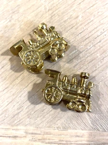 Vintage Hallmark Ornament, 1998 Artists on Tour Gold Noel RR Locomotive, Mini - Picture 1 of 8