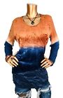 Chico?S Zenergy 3 Or Xl Top Stretch Soft Velvet Ombre Blouse Long Slvs Easy Wear