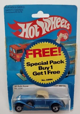 1982 Hot Wheels Mattel Diecast 1:64 Azul ’31 Rolls Royce 3290 Fabricado na Malásia - Imagem 1 de 3