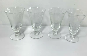 4 Marked Fostoria Camellia Rose Etch Wine Juice Goblet Glasses 4.75" Pedestal #3 - Picture 1 of 8