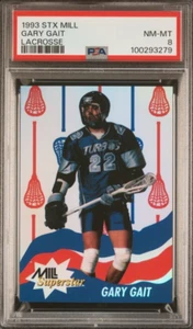 Tarjeta de novato 1992-1993 STX Nastasi Mill LaCrosse Gary Gait Foil RC PSA 8 GOAT - Imagen 1 de 2